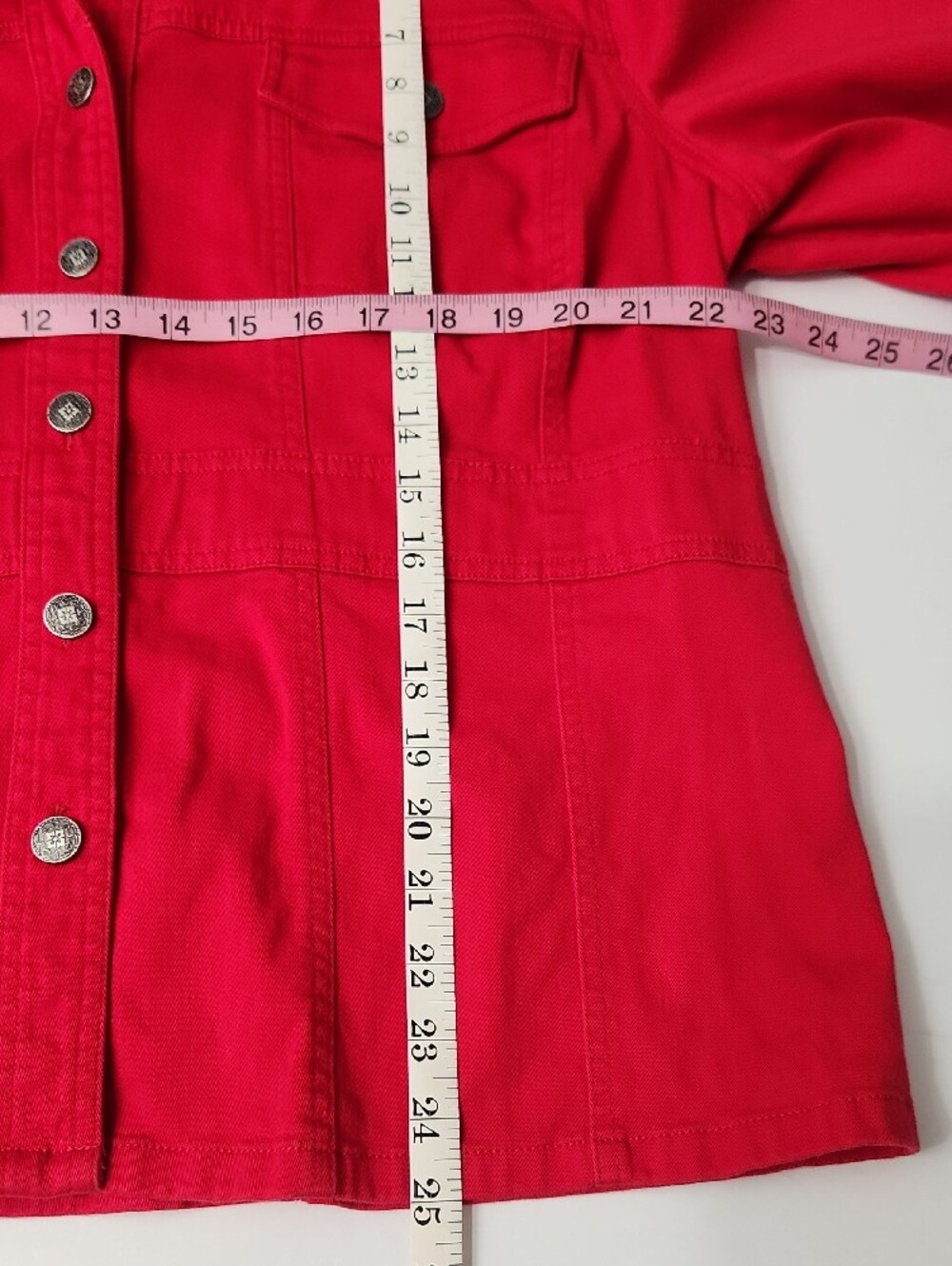 Cato Red Button-Front Jean Jacket - Picture 11 of 11